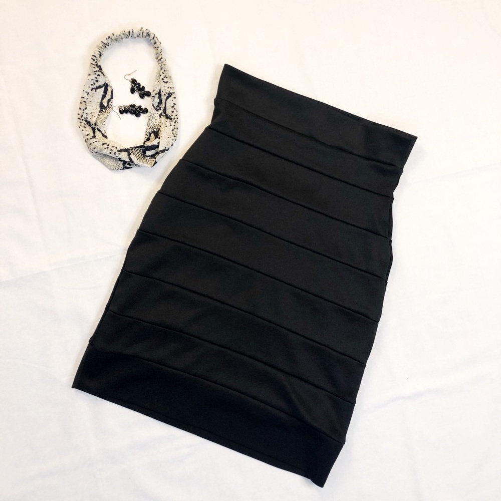 Black Bodycon Mini Skirt